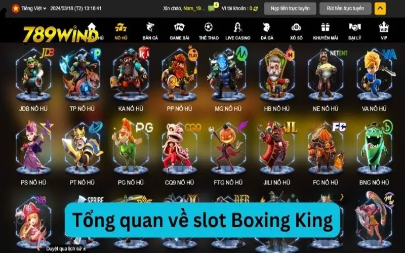 Khái quát về game slot đổi thưởng Boxing king